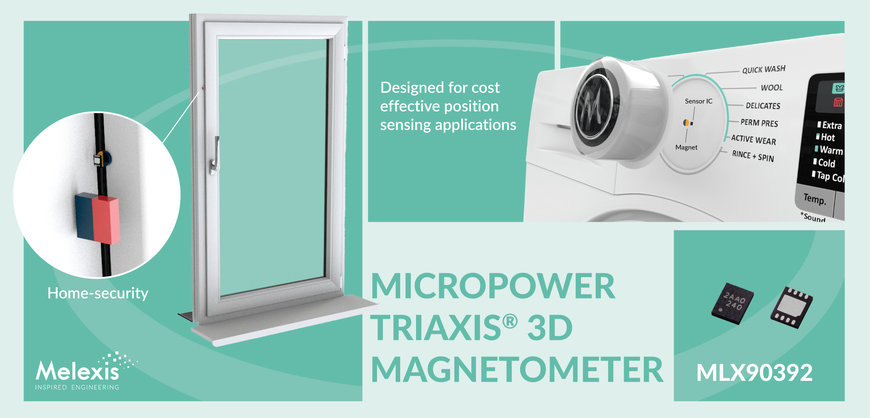 Melexis reveals compact, low-voltage 3D magnetometer for consumer applications